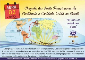 Irmãs Franciscanas da PCC - 147 anos no Brasil
