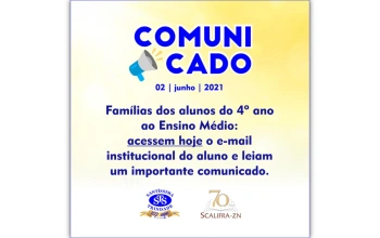 Atenção: famílias do 4º ano ao Ensino Médio