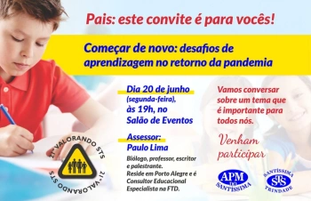 Pais e Professores: vocês são nossos convidados