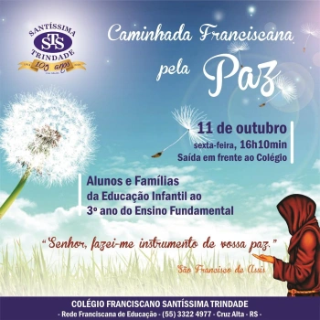 Caminhada Franciscana pela Paz ocorre em 11/10