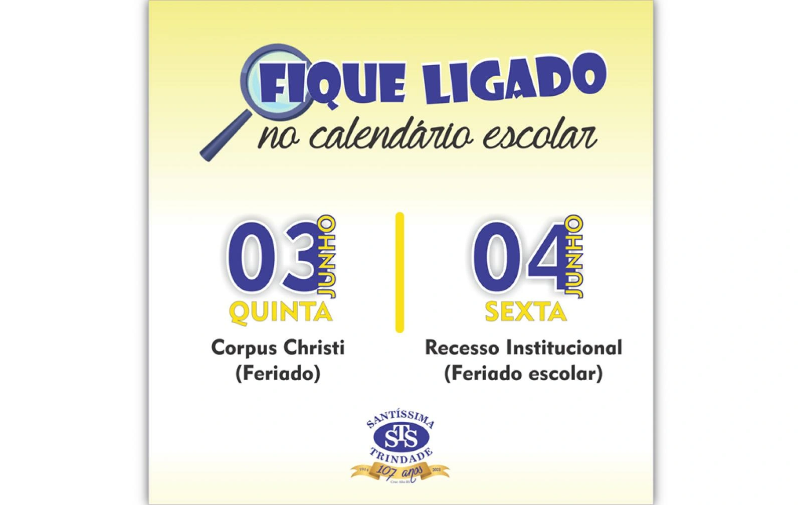 Relembrando nosso Calendário Letivo 2021