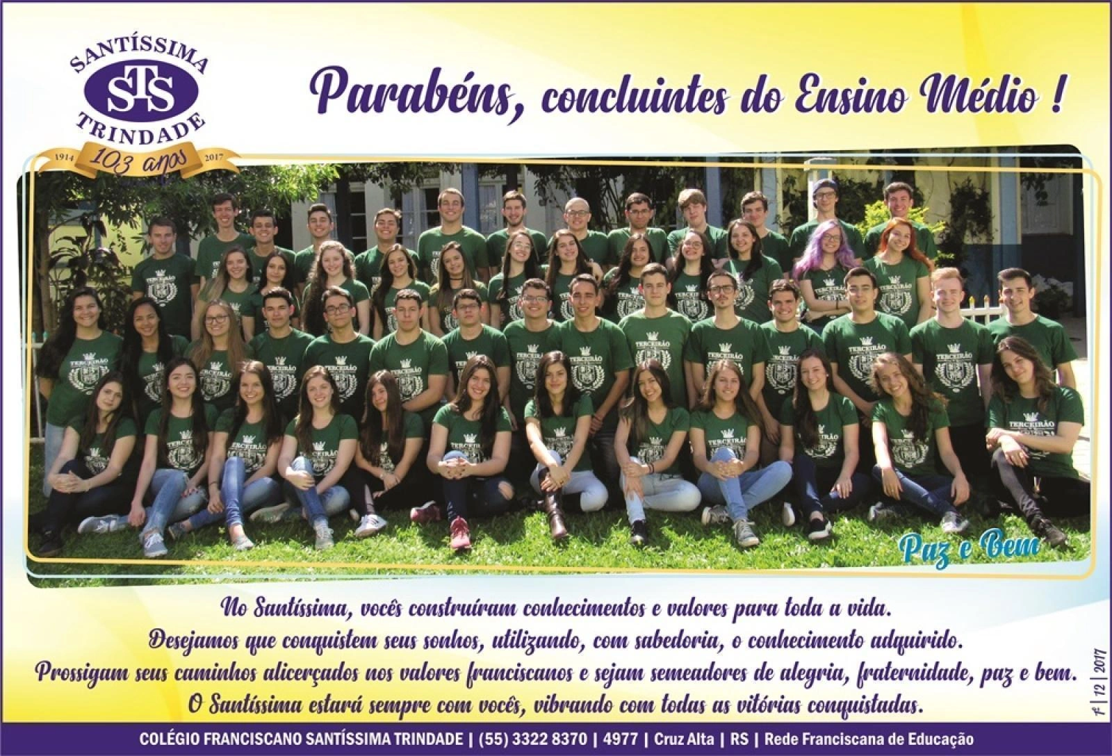 Parabéns, concluintes do Ensino Médio !