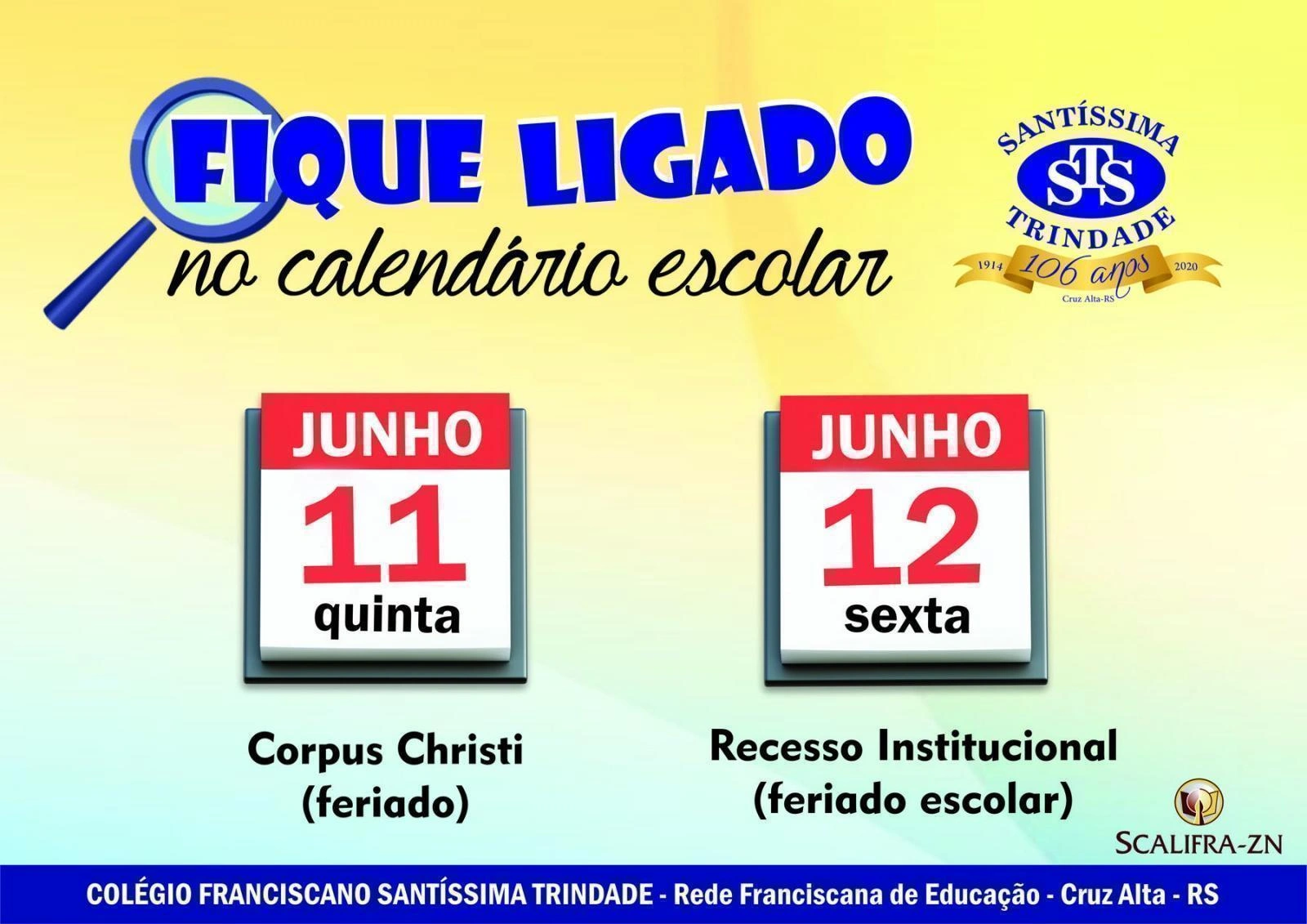 11 e 12/06 não haverá aula