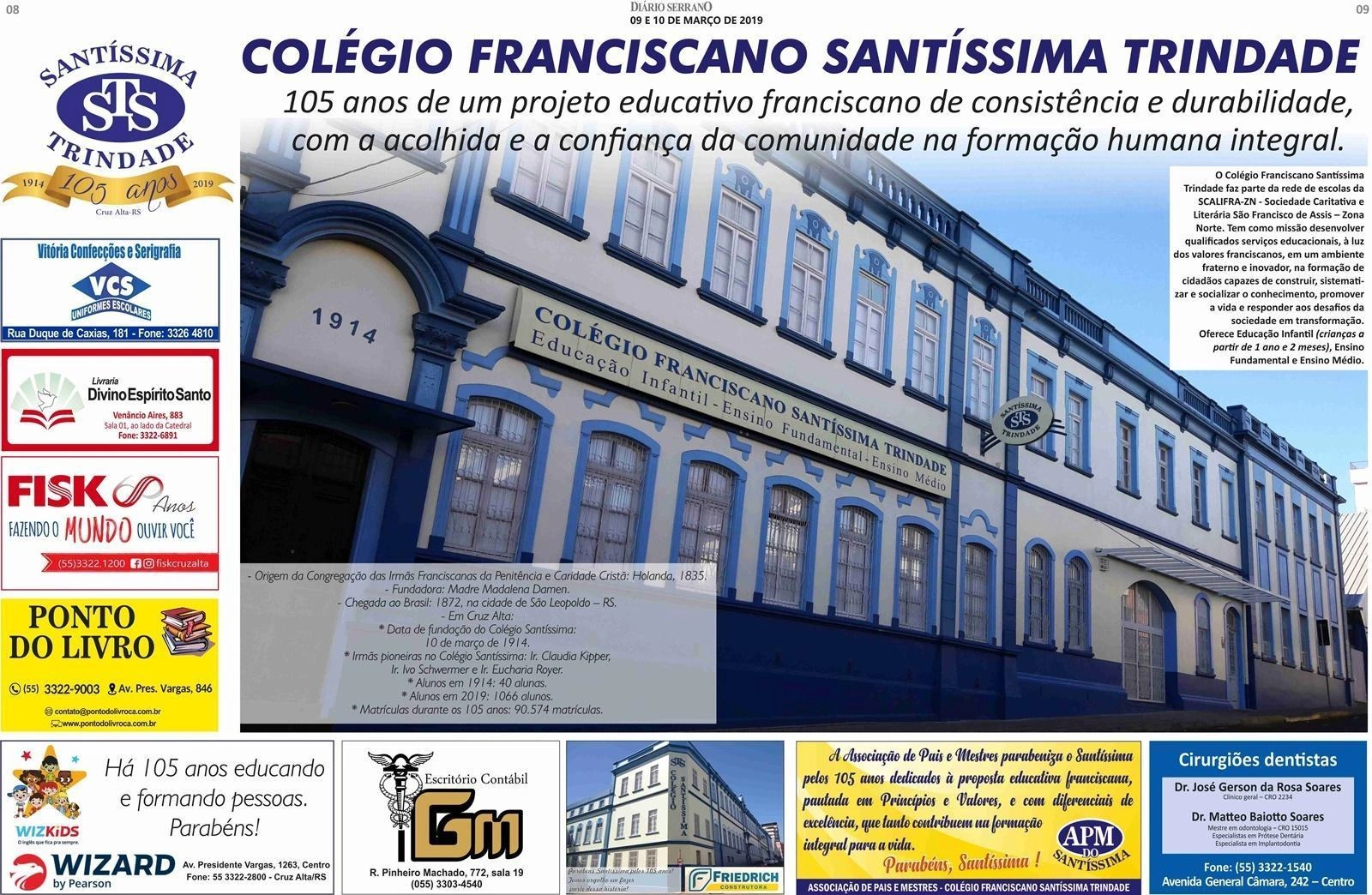 Aniversário do Colégio no Jornal Diário Serrano