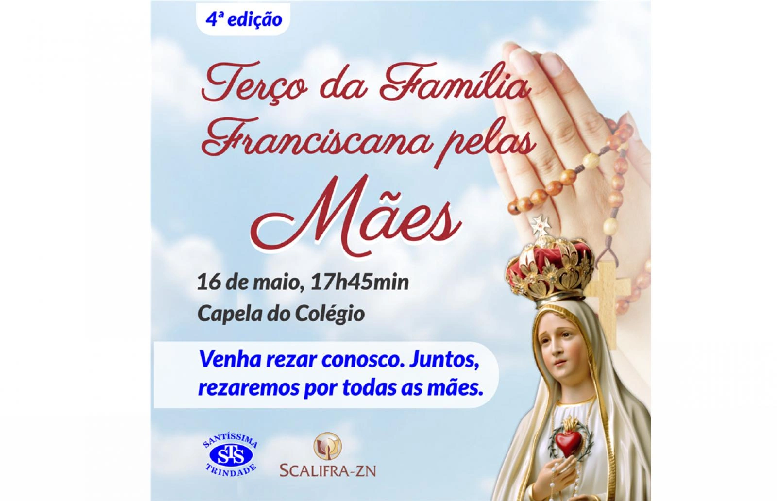 Venha rezar conosco pelas Mães