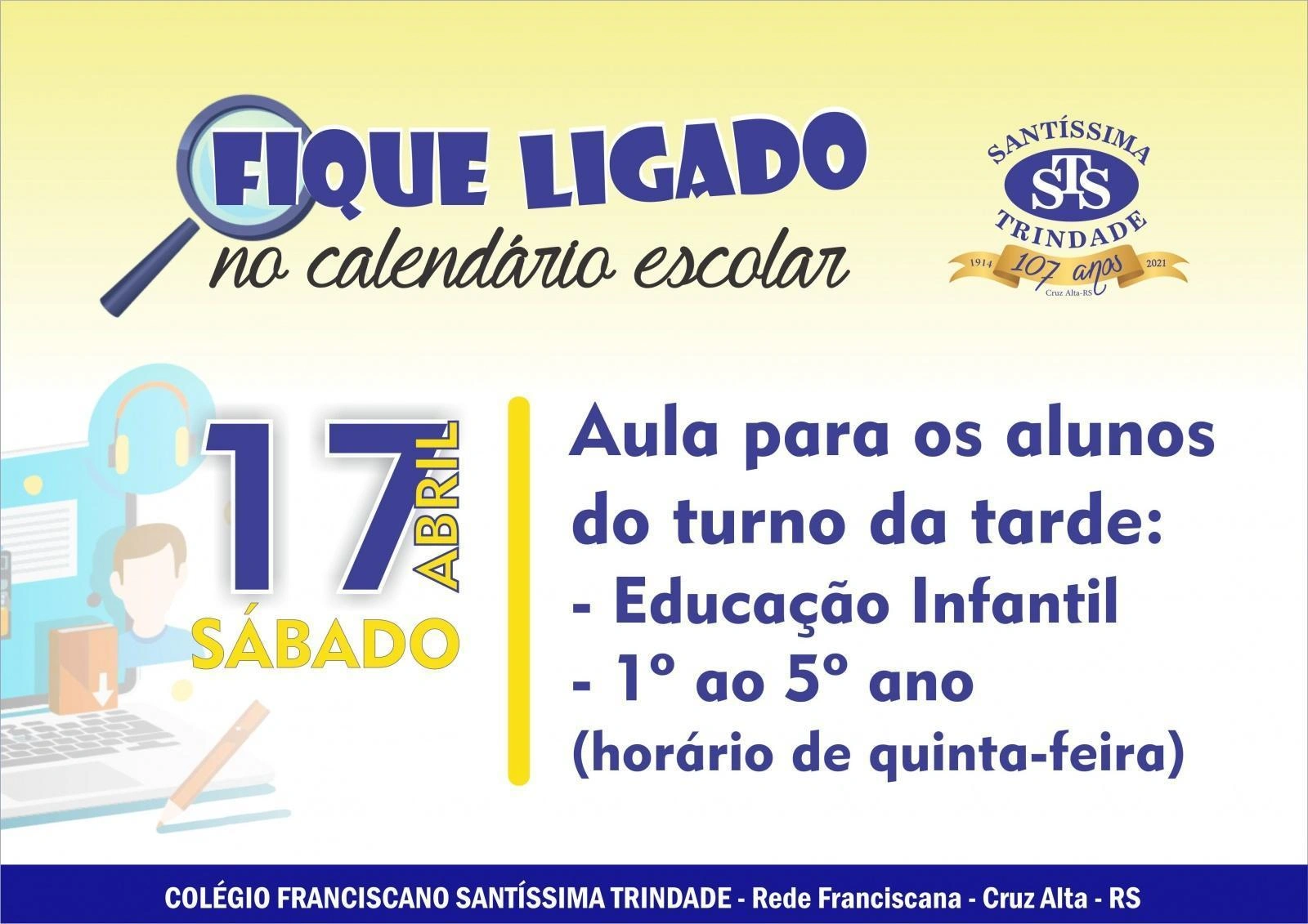** | Sábado com aula: Ed. Infantil e 1º ao 5º ano