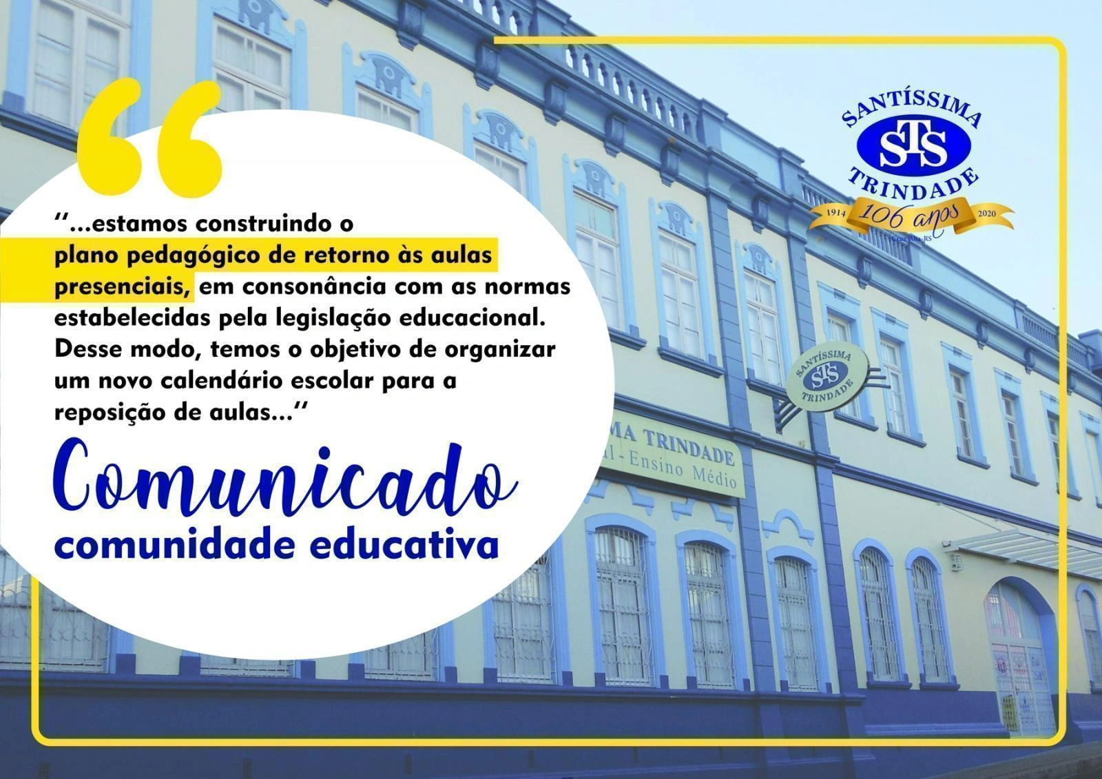 Comunicado para a comunidade educativa 