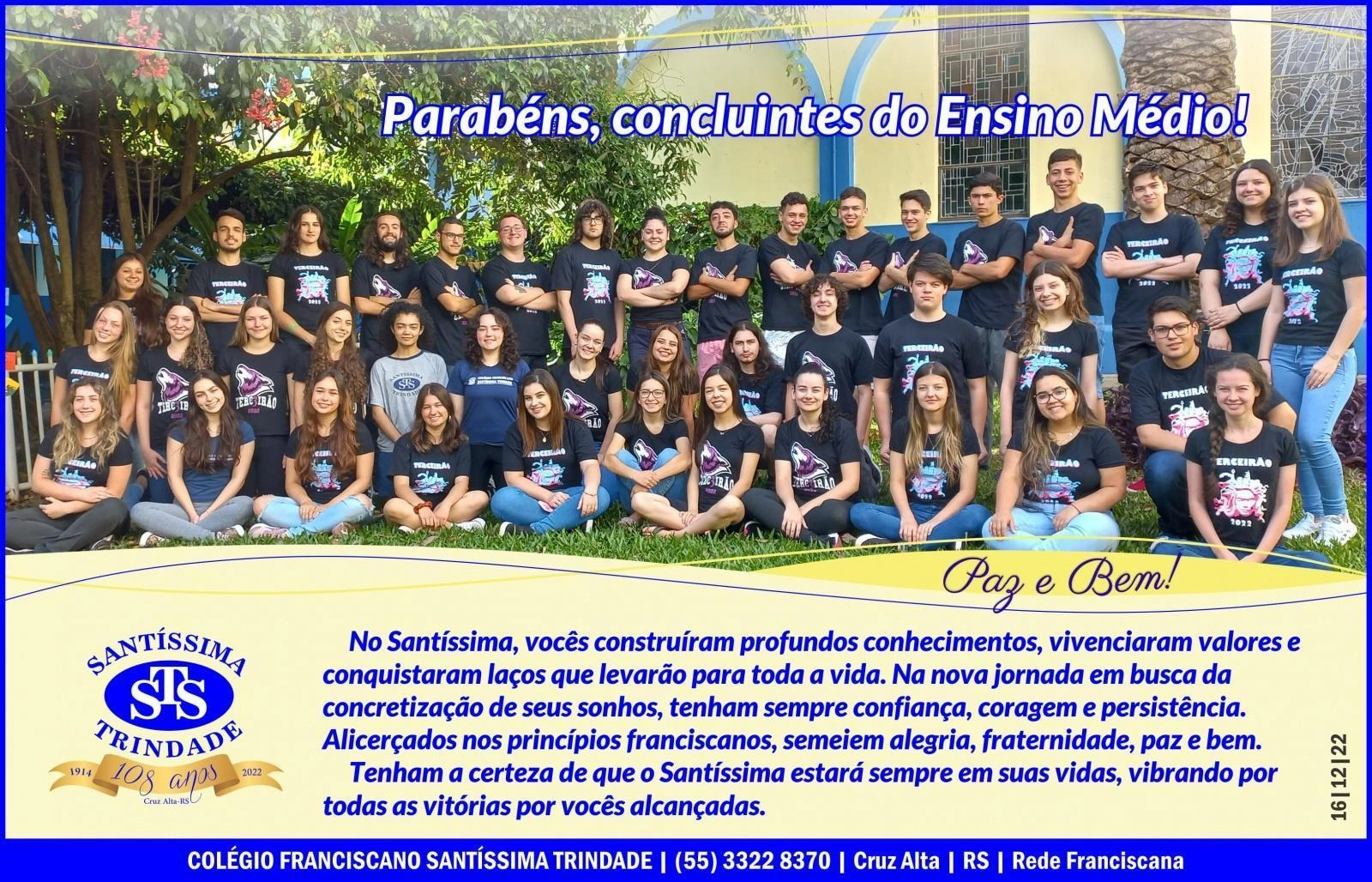 Parabéns, concluintes do Ensino Médio!