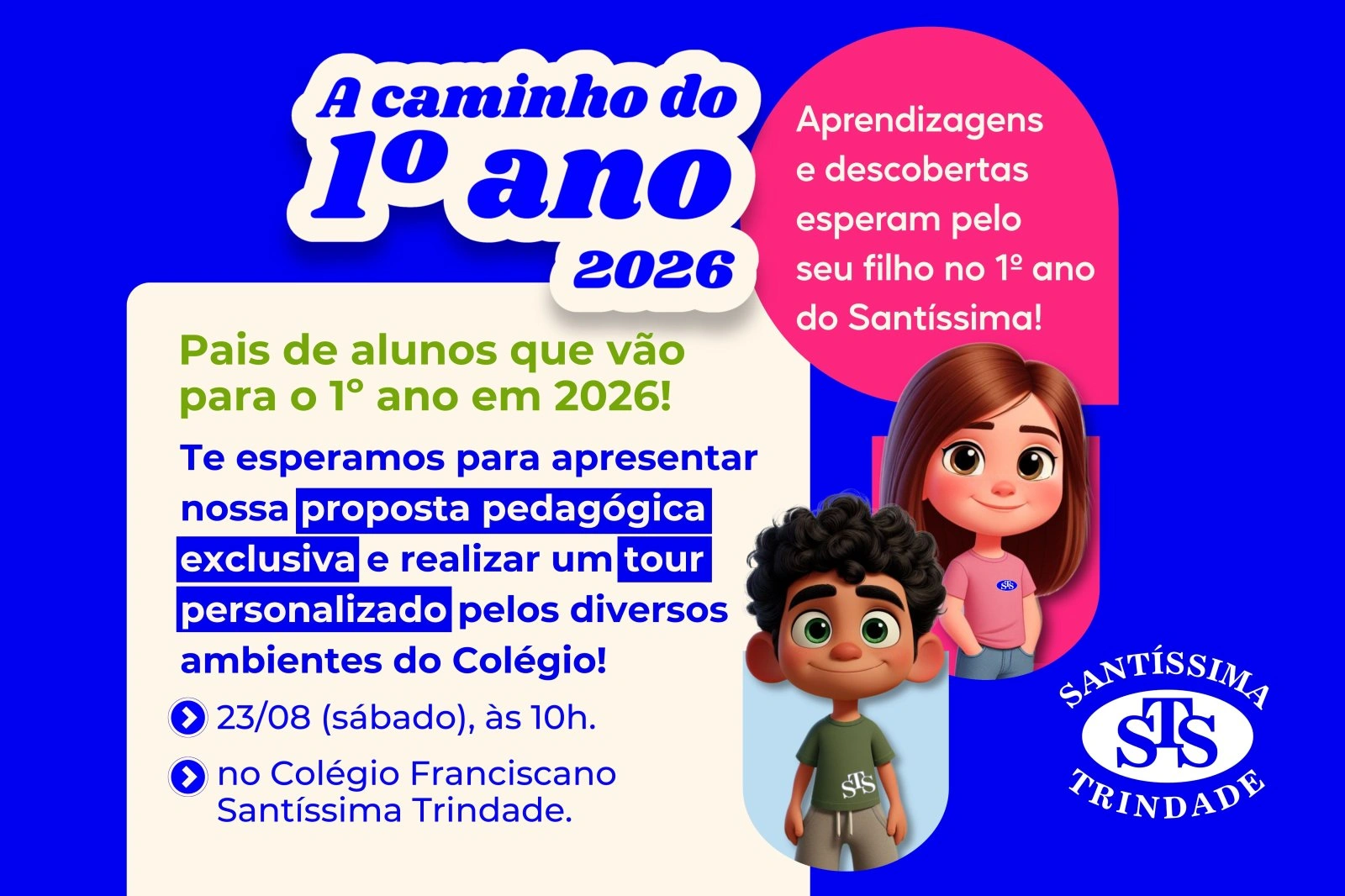 A Caminho do 1º ano 2026 | Pais e crianças que vão para o 1º ano são convidados