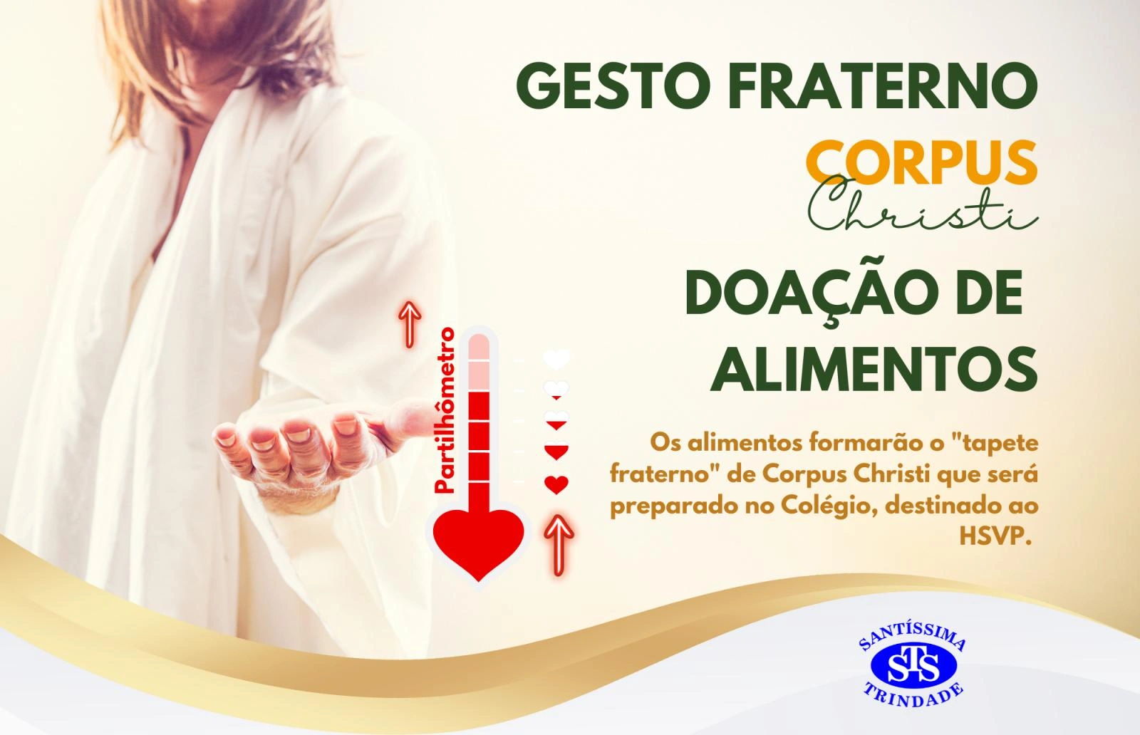 Doação de alimentos é o gesto fraterno de Corpus Christi proposto às famílias