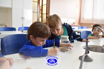 Alunos do 1º ano realizam atividades no Laboratório de Ciências