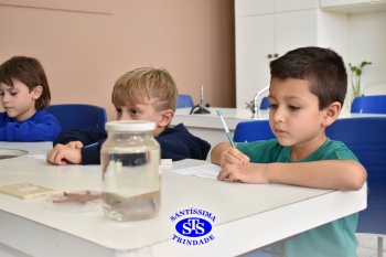 Alunos do 1º ano realizam atividades no Laboratório de Ciências
