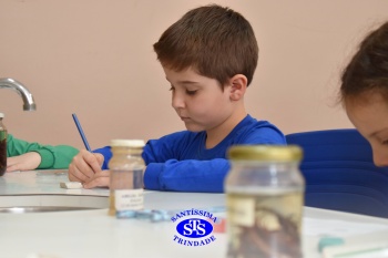 Alunos do 1º ano realizam atividades no Laboratório de Ciências