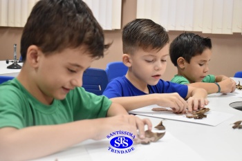 Alunos do 1º ano realizam atividades no Laboratório de Ciências