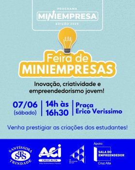 Feira de Miniempresas acontece no sábado, 07/06