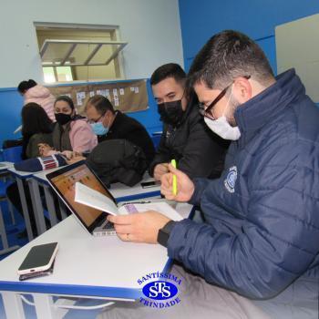 Professores reunidos em manhã de formação