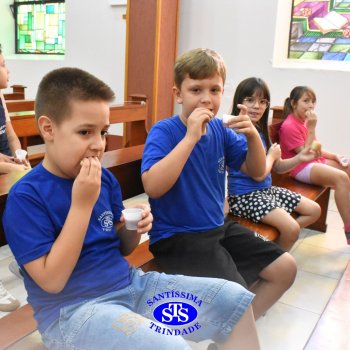Momentos de convivência entre as turmas e reflexão sobre a vida nova marcam as Celebrações de Páscoa dos estudantes dos Anos Iniciais