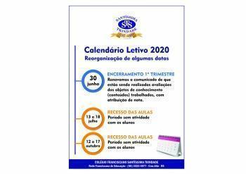 Datas do Calendário Letivo reorganizadas