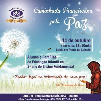 Caminhada Franciscana pela Paz será em 11/10