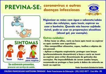Coronavírus - previna-se com medidas comportamentais