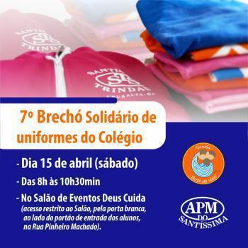  7ª edição do Brechó acontecerá no Salão de Eventos, neste sábado, 15/04