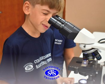 Alunos exploram as plantas no Laboratório de Ciências