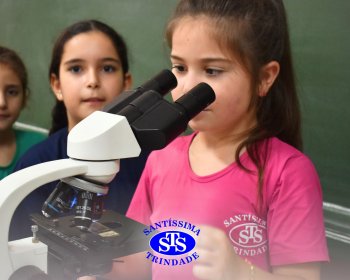 Alunos exploram as plantas no Laboratório de Ciências
