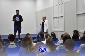 Espírito de equipe nos jogos é tema de bate-papo com os alunos do 6º e do 8º ano