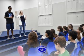 Espírito de equipe nos jogos é tema de bate-papo com os alunos do 6º e do 8º ano