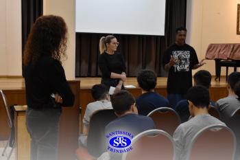Espírito de equipe nos jogos é tema de bate-papo com os alunos do 6º e do 8º ano