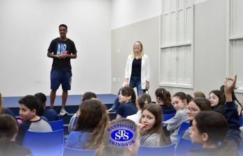 Espírito de equipe nos jogos é tema de bate-papo com os alunos do 6º e do 8º ano