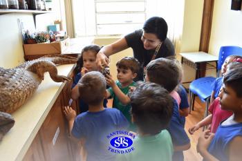Alunos exploram o Laboratório de Ciências em sua primeira aula | Inf. 4