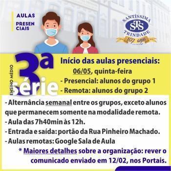 Retorno às aulas presenciais: Educação Infantil ao Ensino Médio