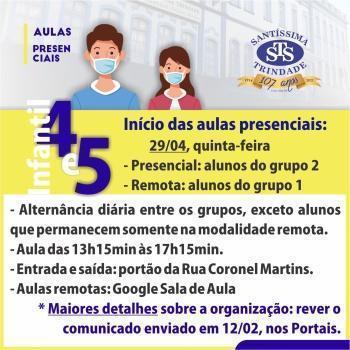 Retorno às aulas presenciais: Educação Infantil ao Ensino Médio