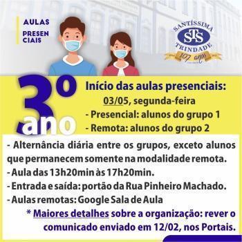 Retorno às aulas presenciais: Educação Infantil ao Ensino Médio