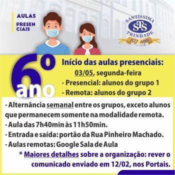 Retorno às aulas presenciais: Educação Infantil ao Ensino Médio